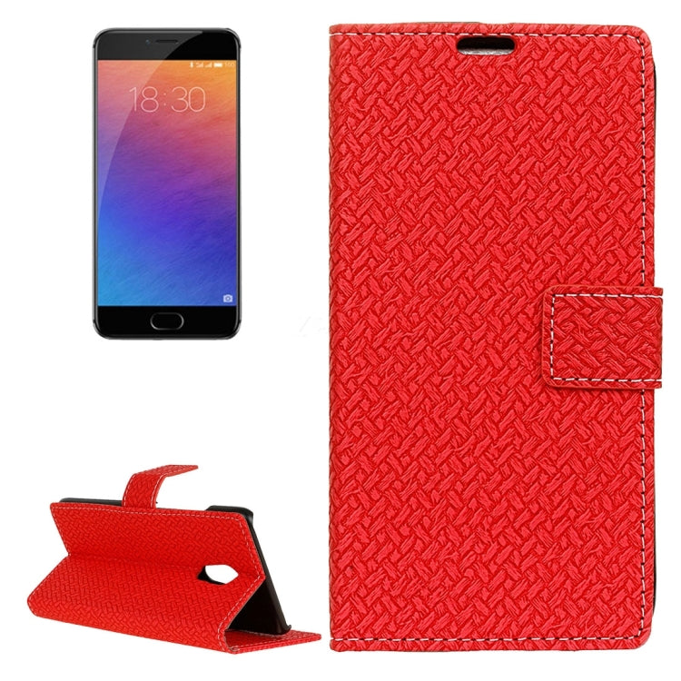 For Meizu Pro 6 Weaving Texture Horizontal Flip PU Leather Case with Magnetic Buckle & Holder & Card Slots & Wallet & Photo Frame