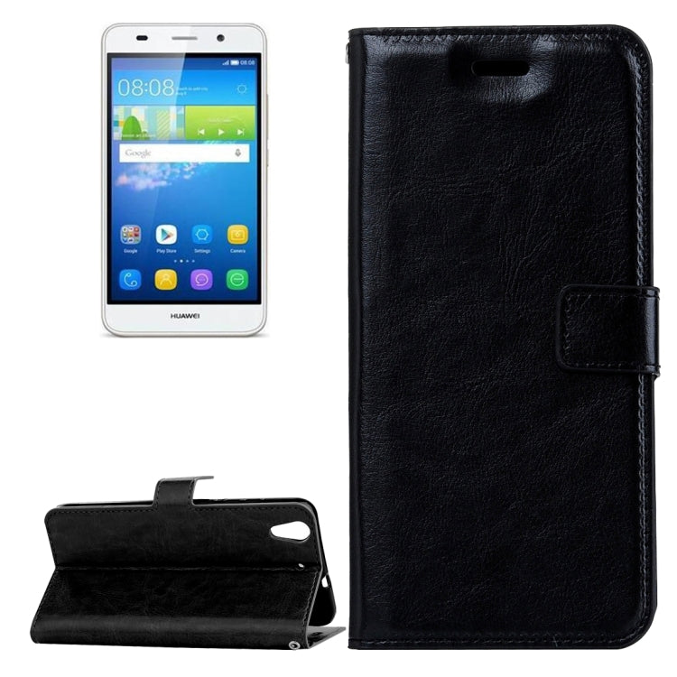 For Huawei Y6 II Crazy Horse Texture Horizontal Flip PU Leather Protective Case with Holder & Card Slots & Wallet