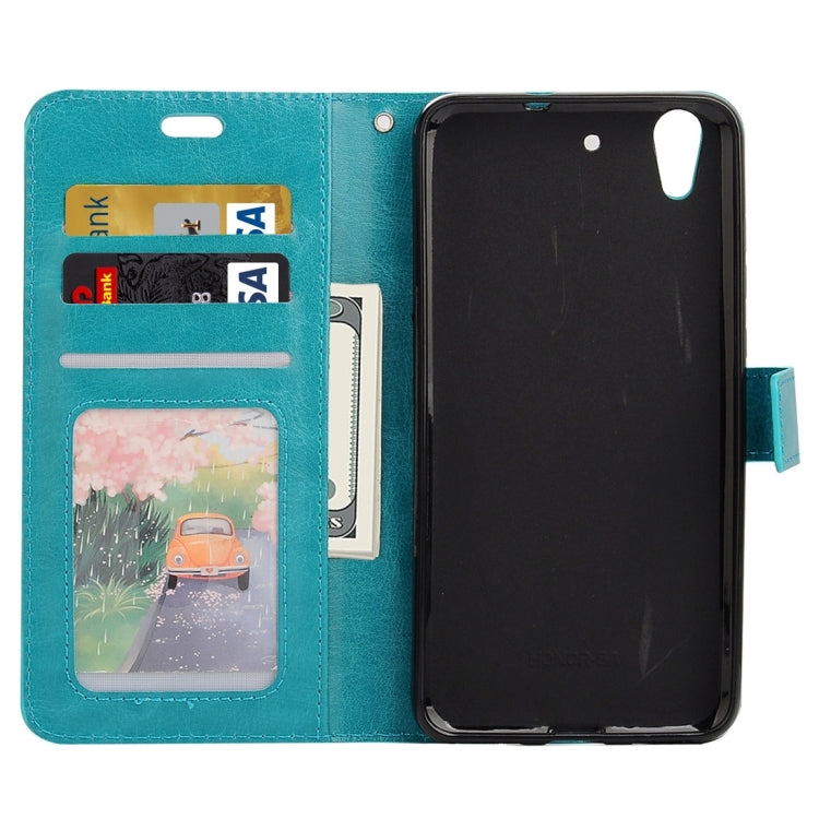 For Huawei Y6 II Crazy Horse Texture Horizontal Flip PU Leather Protective Case with Holder & Card Slots & Wallet