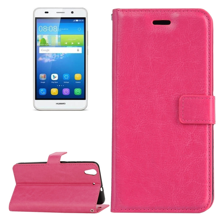 For Huawei Y6 II Crazy Horse Texture Horizontal Flip PU Leather Protective Case with Holder & Card Slots & Wallet