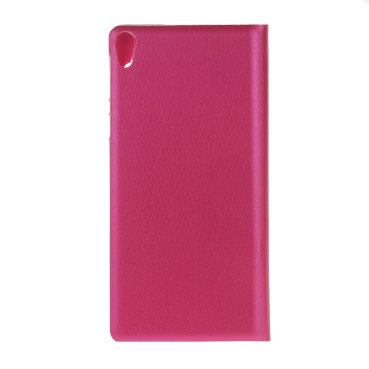 For Sony Xperia E5 Litchi Texture Horizontal Flip Leather Case with Call Display ID