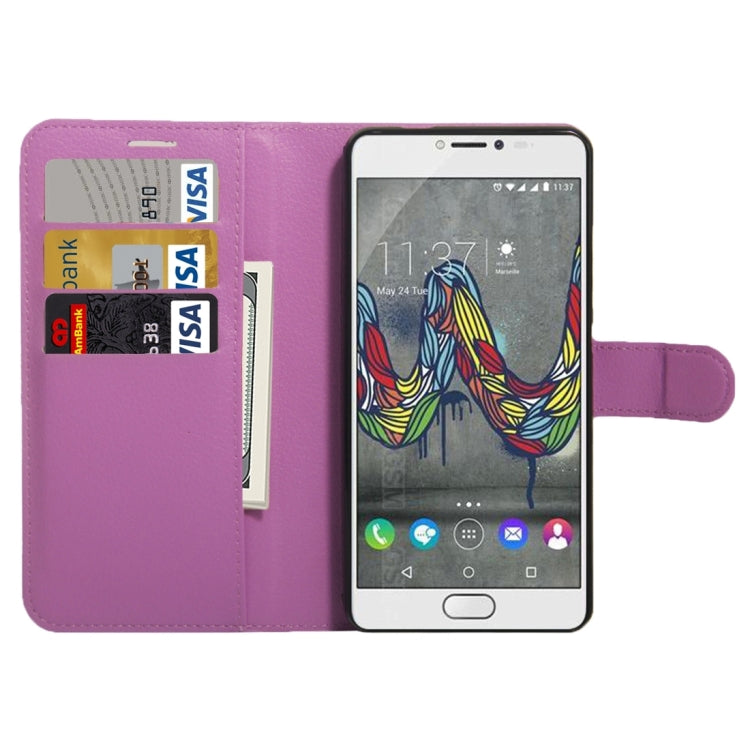 For Wiko UFeel Fab Litchi Texture Horizontal Flip PU Leather Case with Holder & Card Slots & Wallet