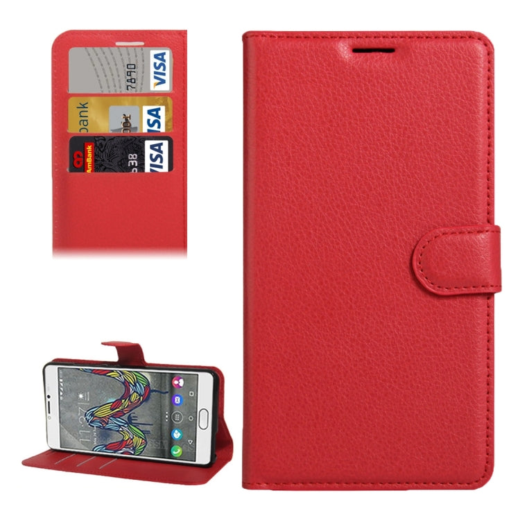For Wiko UFeel Fab Litchi Texture Horizontal Flip PU Leather Case with Holder & Card Slots & Wallet