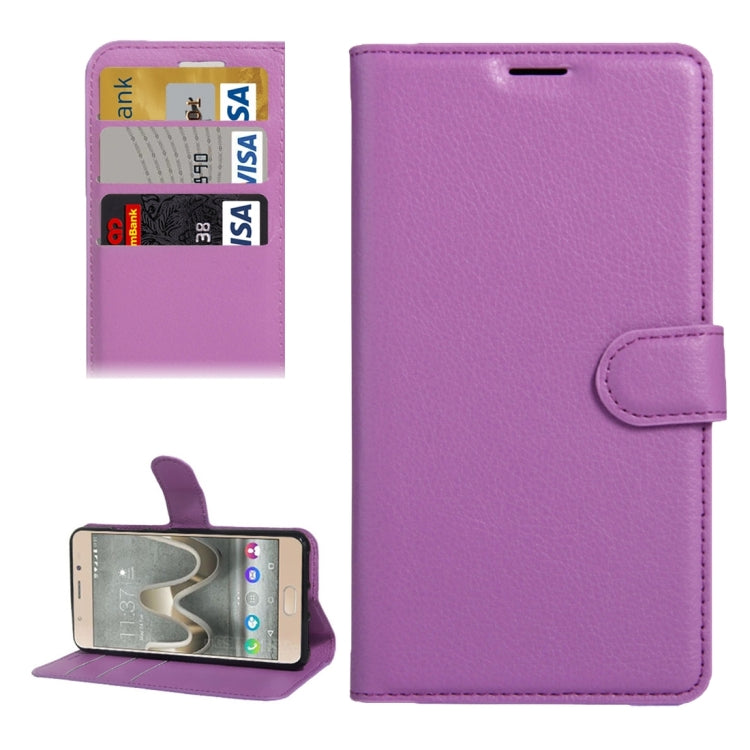 For Wiko UFeel Prime Litchi Texture Horizontal Flip PU Leather Case with Holder & Card Slots & Wallet