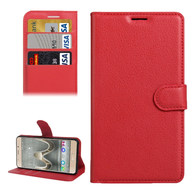 For Wiko UFeel Prime Litchi Texture Horizontal Flip PU Leather Case with Holder & Card Slots & Wallet