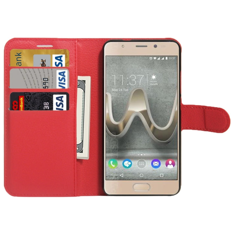 For Wiko UFeel Prime Litchi Texture Horizontal Flip PU Leather Case with Holder & Card Slots & Wallet