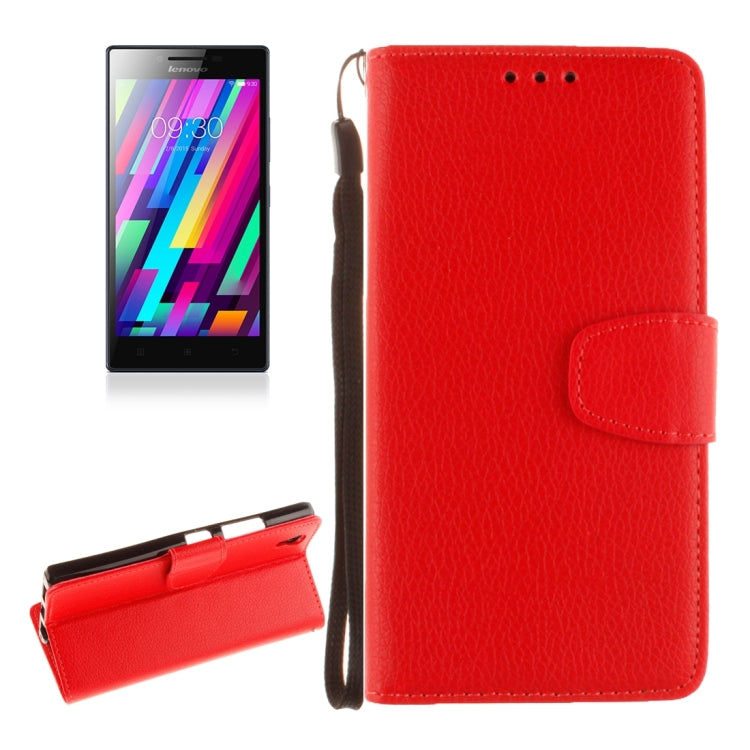 For Lenovo P70 / P70-t Litchi Texture Horizontal Flip PU Leather Case with Holder & Card Slots & Wallet & Photo Frame & Lanyard