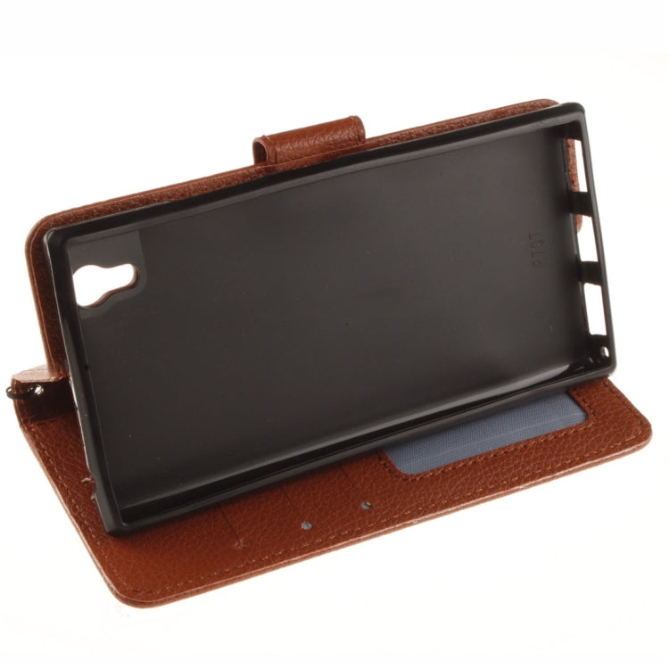 For Lenovo P70 / P70-t Litchi Texture Horizontal Flip PU Leather Case with Holder & Card Slots & Wallet & Photo Frame & Lanyard