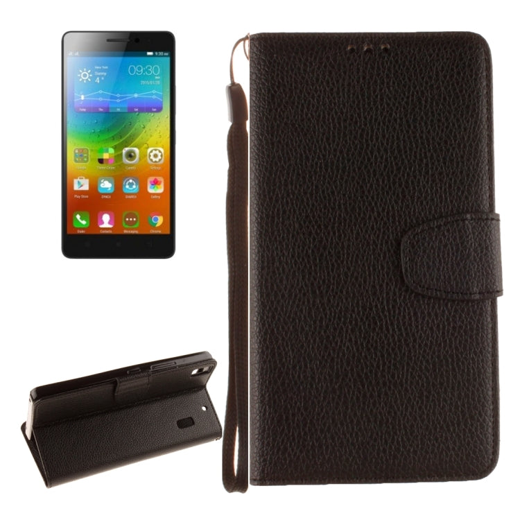 For Lenovo K3 Note Litchi Texture Horizontal Flip PU Leather Case with Holder & Card Slots & Wallet & Photo Frame & Lanyard