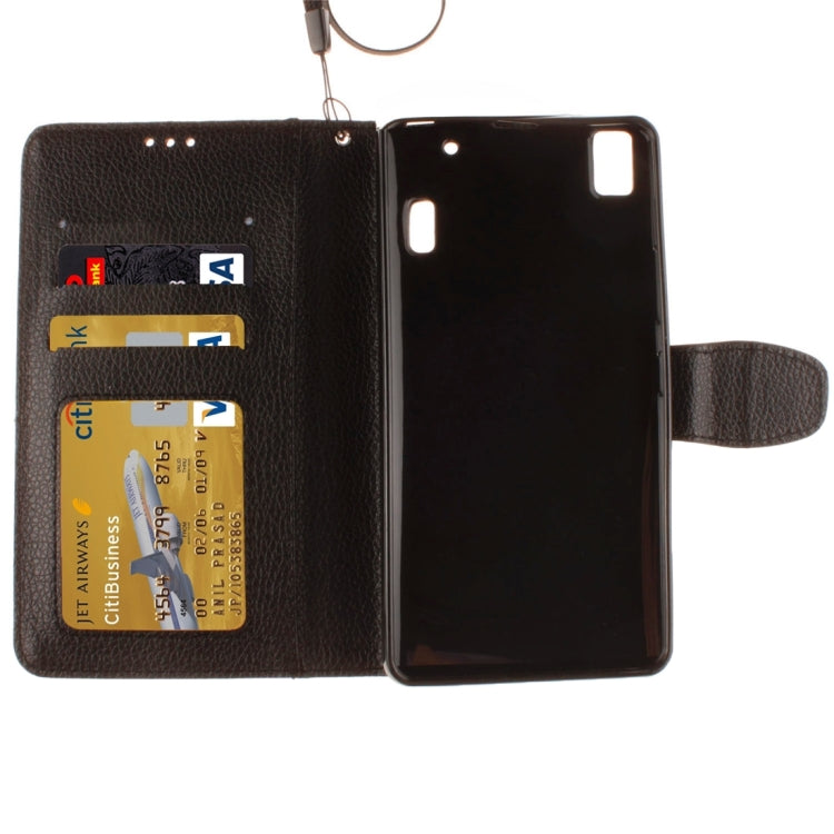 For Lenovo K3 Note Litchi Texture Horizontal Flip PU Leather Case with Holder & Card Slots & Wallet & Photo Frame & Lanyard