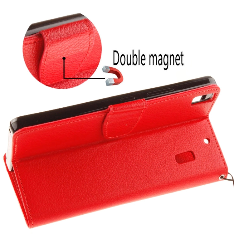 For Lenovo K3 Note Litchi Texture Horizontal Flip PU Leather Case with Holder & Card Slots & Wallet & Photo Frame & Lanyard