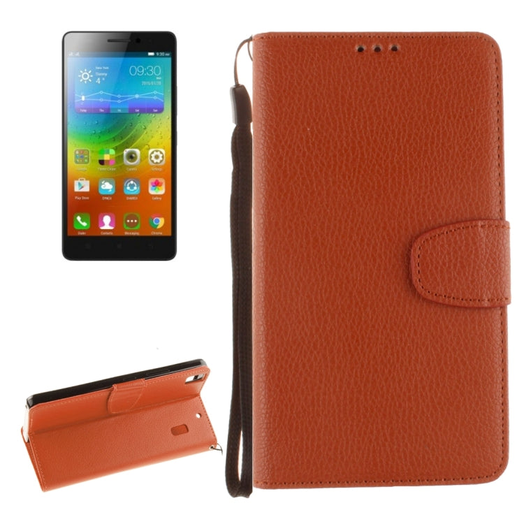 For Lenovo K3 Note Litchi Texture Horizontal Flip PU Leather Case with Holder & Card Slots & Wallet & Photo Frame & Lanyard