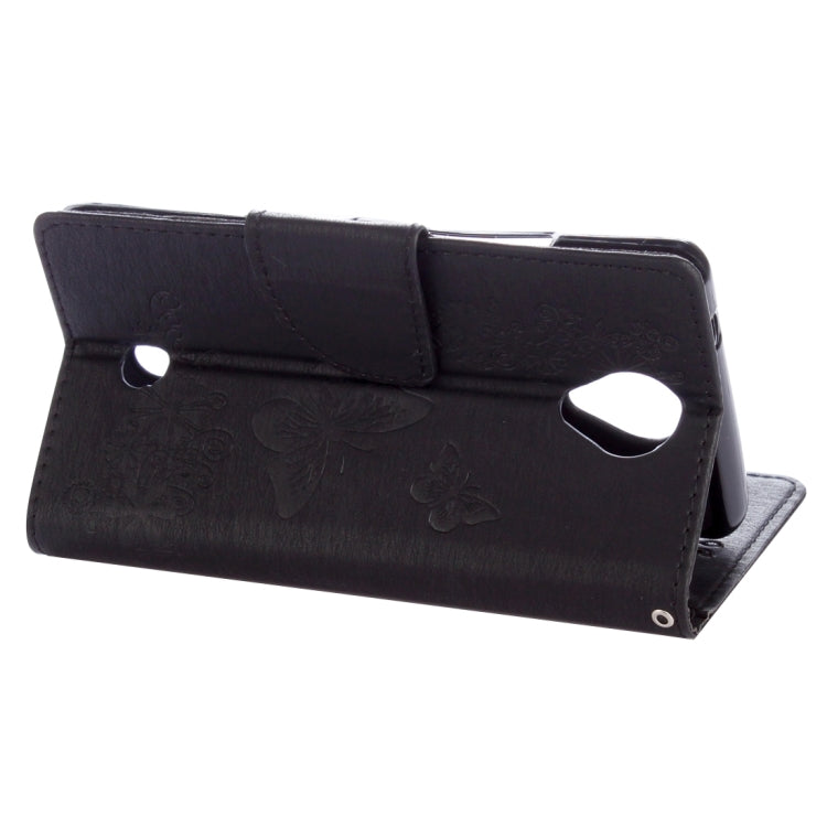 Butterflies Embossing Horizontal Flip Leather Case for Wiko U Feel, with Holder & Card Slots & Wallet & Lanyard