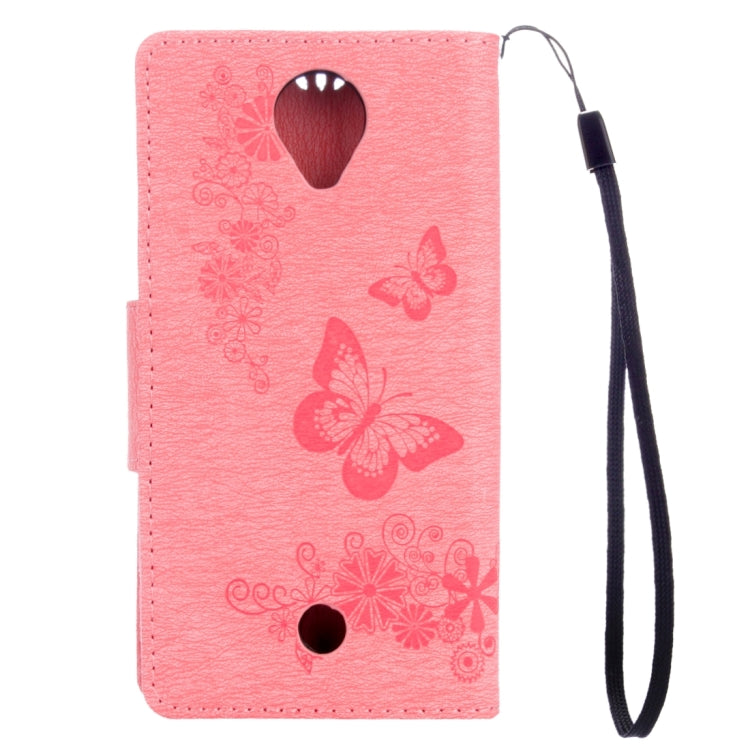 Butterflies Embossing Horizontal Flip Leather Case for Wiko U Feel, with Holder & Card Slots & Wallet & Lanyard