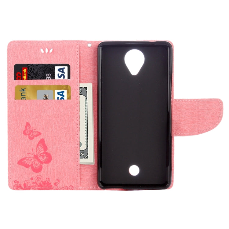 Butterflies Embossing Horizontal Flip Leather Case for Wiko U Feel, with Holder & Card Slots & Wallet & Lanyard