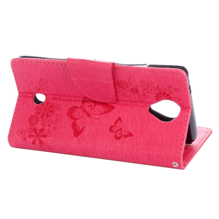 Butterflies Embossing Horizontal Flip Leather Case for Wiko U Feel, with Holder & Card Slots & Wallet & Lanyard