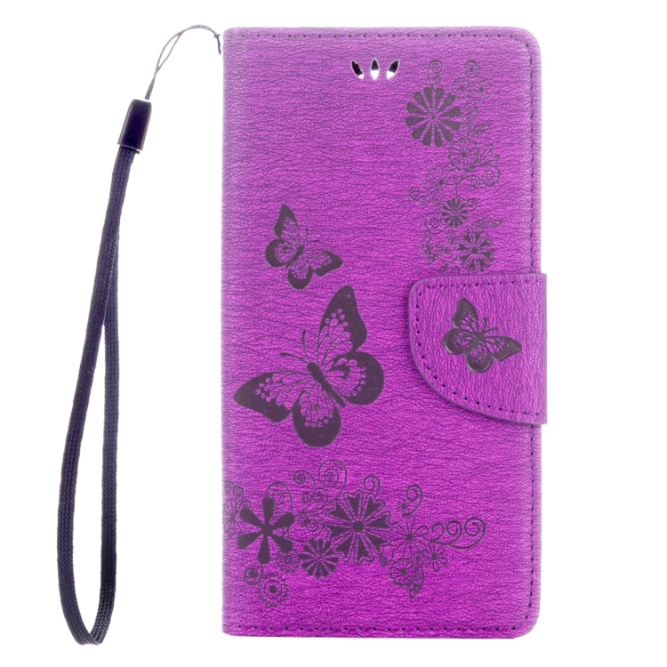 Butterflies Embossing Horizontal Flip Leather Case for Wiko U Feel, with Holder & Card Slots & Wallet & Lanyard