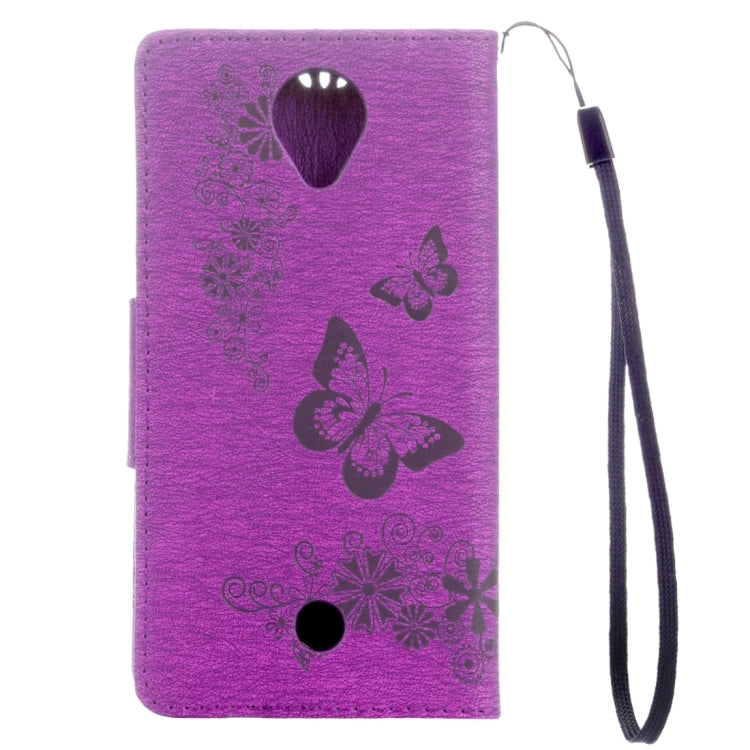 Butterflies Embossing Horizontal Flip Leather Case for Wiko U Feel, with Holder & Card Slots & Wallet & Lanyard