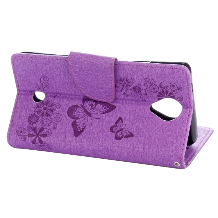 Butterflies Embossing Horizontal Flip Leather Case for Wiko U Feel, with Holder & Card Slots & Wallet & Lanyard