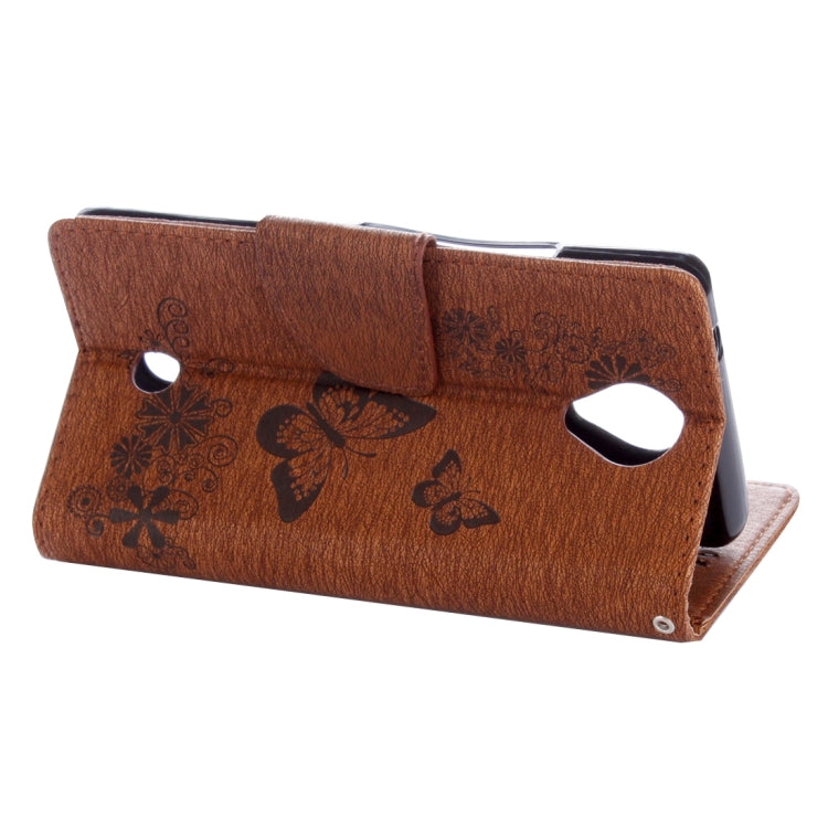 Butterflies Embossing Horizontal Flip Leather Case for Wiko U Feel, with Holder & Card Slots & Wallet & Lanyard