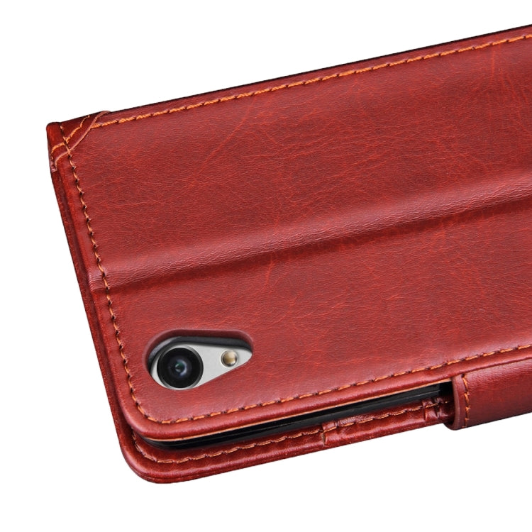 For Sony Xperia XA Crazy Horse Texture Horizontal Flip Leather Case with Photo Frame & Holder & Card Slots & Wallet & Lanyard(Brown)