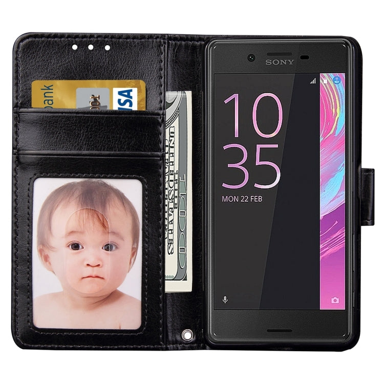 For Sony Xperia X Performance Crazy Horse Texture Horizontal Flip Leather Case with Photo Frame & Holder & Card Slots & Wallet & Lanyard