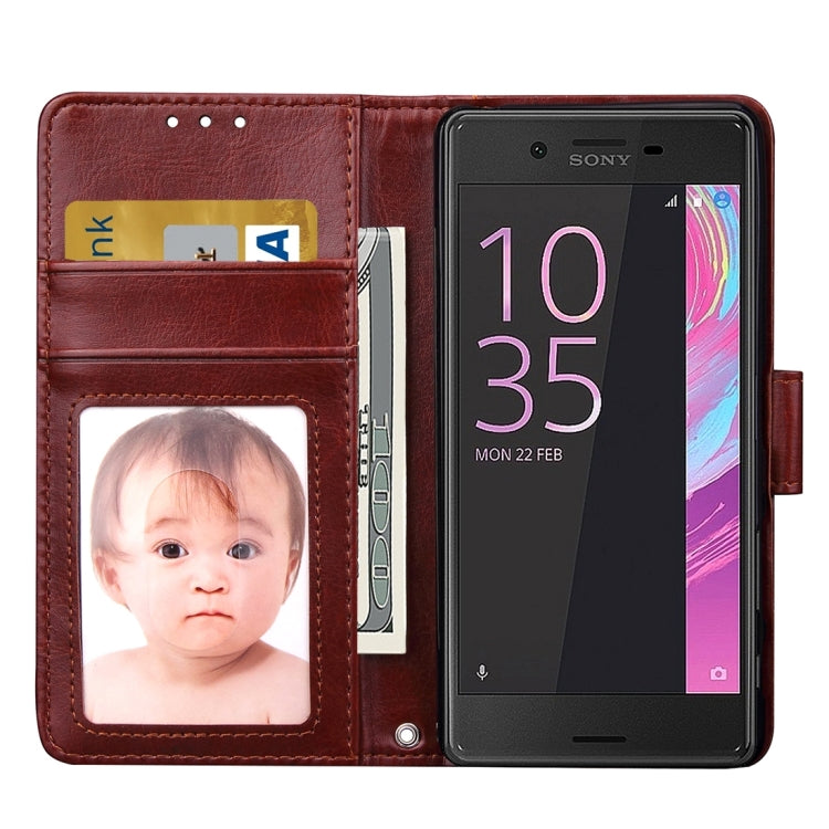 For Sony Xperia X Performance Crazy Horse Texture Horizontal Flip Leather Case with Photo Frame & Holder & Card Slots & Wallet & Lanyard