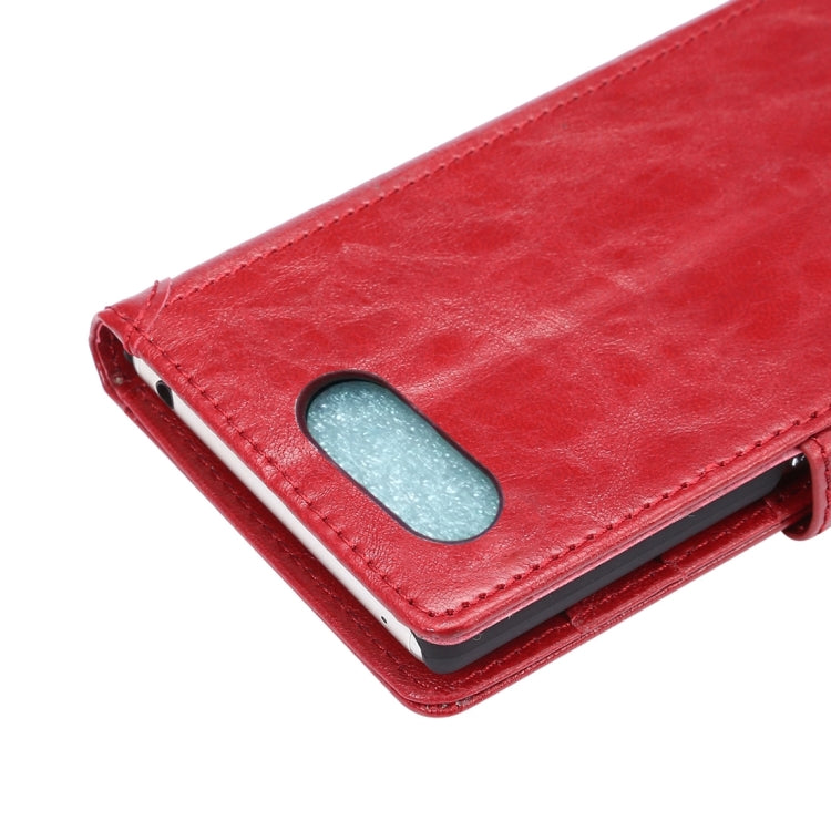 For Sony Xperia Z3 Compact / Z3 mini Oil Wax Crazy Horse Texture Horizontal Flip Leather Case with Photo Frame & Holder & Card Slots & Wallet & Lanyard