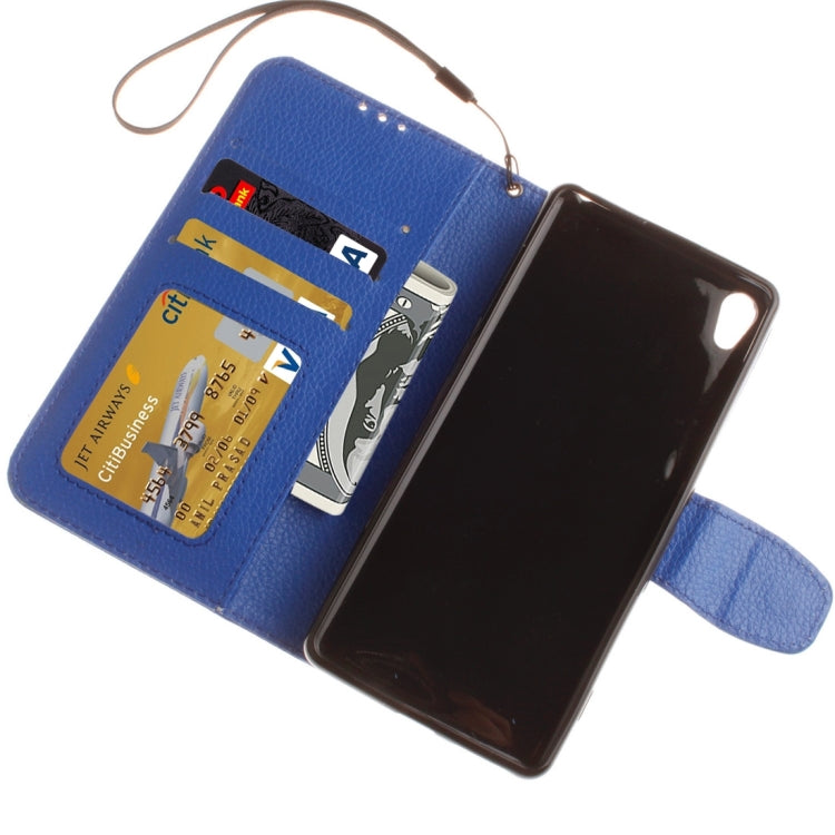 For Sony Xperia XA Litchi Texture Horizontal Flip PU Leather Case with Holder & Card Slots & Wallet & Photo Frame & Lanyard