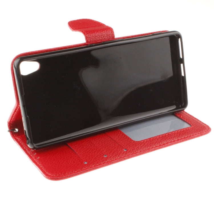 For Sony Xperia XA Litchi Texture Horizontal Flip PU Leather Case with Holder & Card Slots & Wallet & Photo Frame & Lanyard