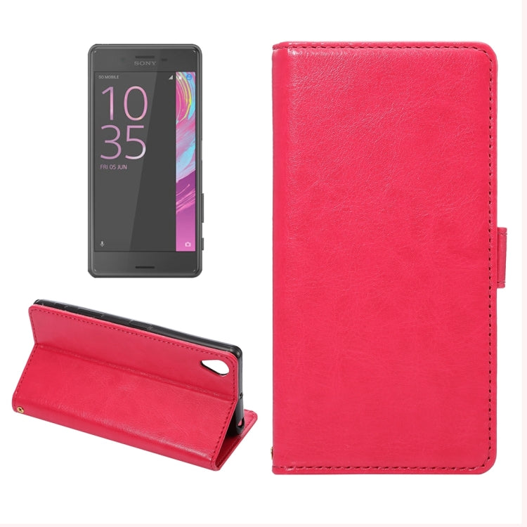 For Sony Xperia X Lambskin Texture Printing Horizontal Flip Leather Case with Holder & Card Slots