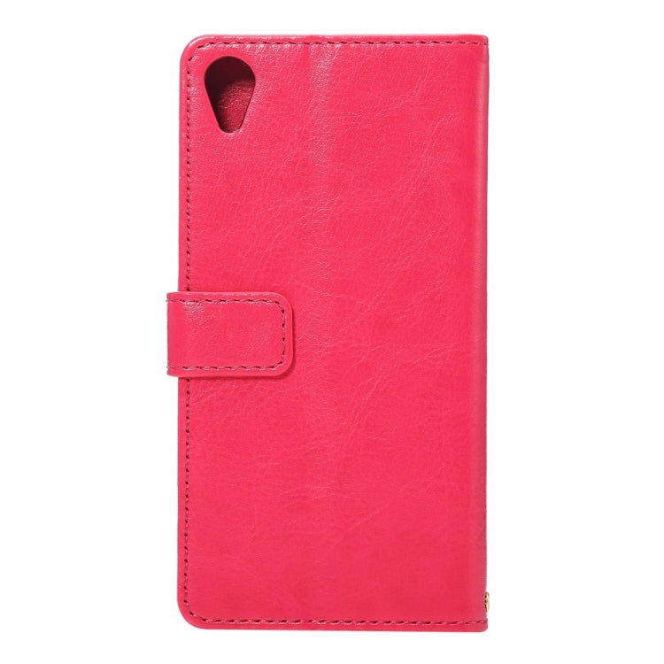 For Sony Xperia X Lambskin Texture Printing Horizontal Flip Leather Case with Holder & Card Slots