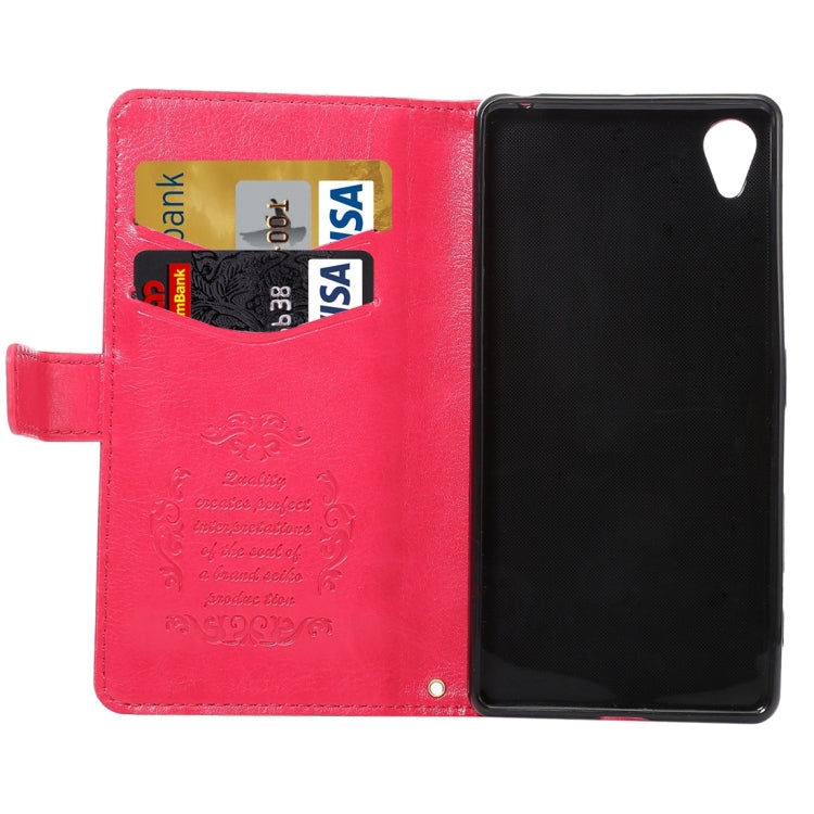 For Sony Xperia X Lambskin Texture Printing Horizontal Flip Leather Case with Holder & Card Slots