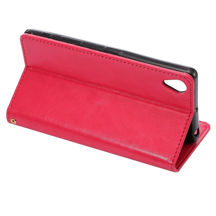 For Sony Xperia X Lambskin Texture Printing Horizontal Flip Leather Case with Holder & Card Slots