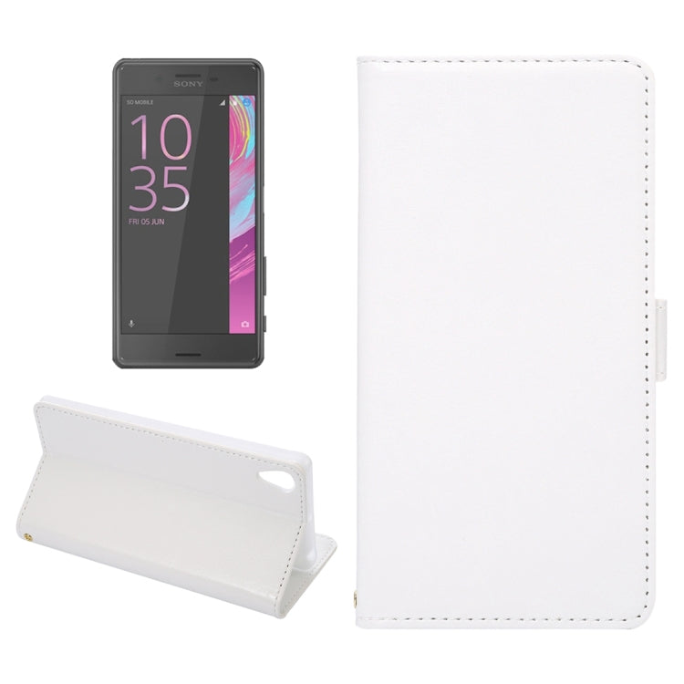 For Sony Xperia X Lambskin Texture Printing Horizontal Flip Leather Case with Holder & Card Slots