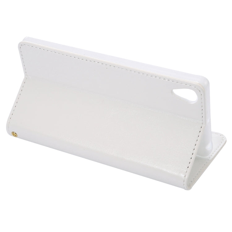 For Sony Xperia X Lambskin Texture Printing Horizontal Flip Leather Case with Holder & Card Slots