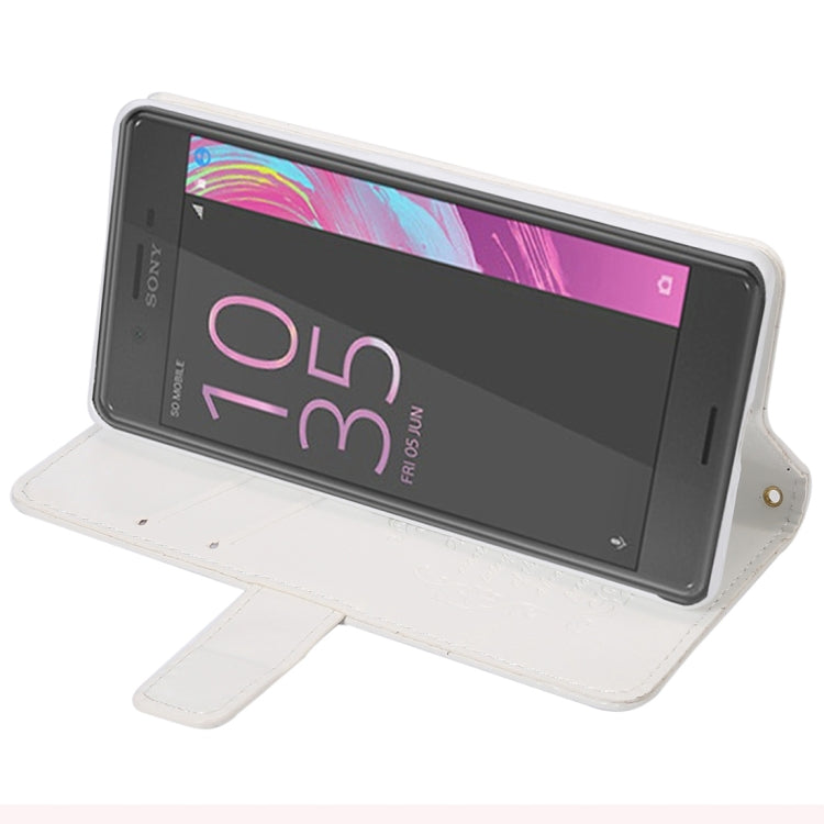 For Sony Xperia X Lambskin Texture Printing Horizontal Flip Leather Case with Holder & Card Slots