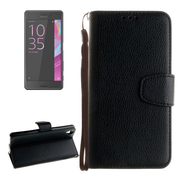 For Sony Xperia X Performance Litchi Texture Horizontal Flip PU Leather Case with Holder & Card Slots & Wallet & Photo Frame & Lanyard