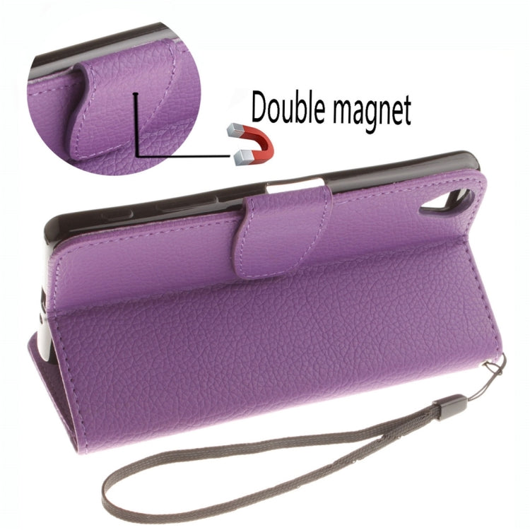 For Sony Xperia X Performance Litchi Texture Horizontal Flip PU Leather Case with Holder & Card Slots & Wallet & Photo Frame & Lanyard