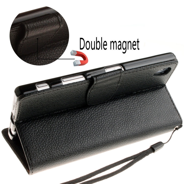 For  Sony Xperia Z5 Litchi Texture Horizontal Flip PU Leather Case with Holder & Card Slots & Wallet & Photo Frame & Lanyard