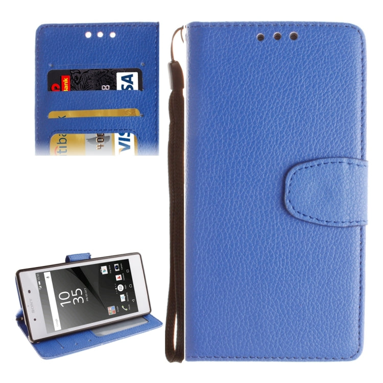 For  Sony Xperia Z5 Litchi Texture Horizontal Flip PU Leather Case with Holder & Card Slots & Wallet & Photo Frame & Lanyard