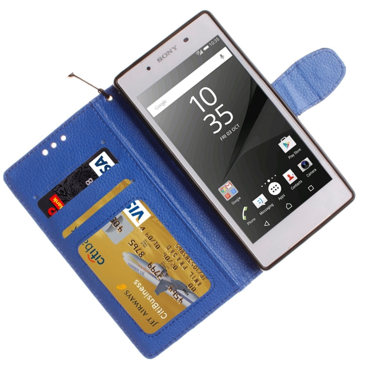 For  Sony Xperia Z5 Litchi Texture Horizontal Flip PU Leather Case with Holder & Card Slots & Wallet & Photo Frame & Lanyard