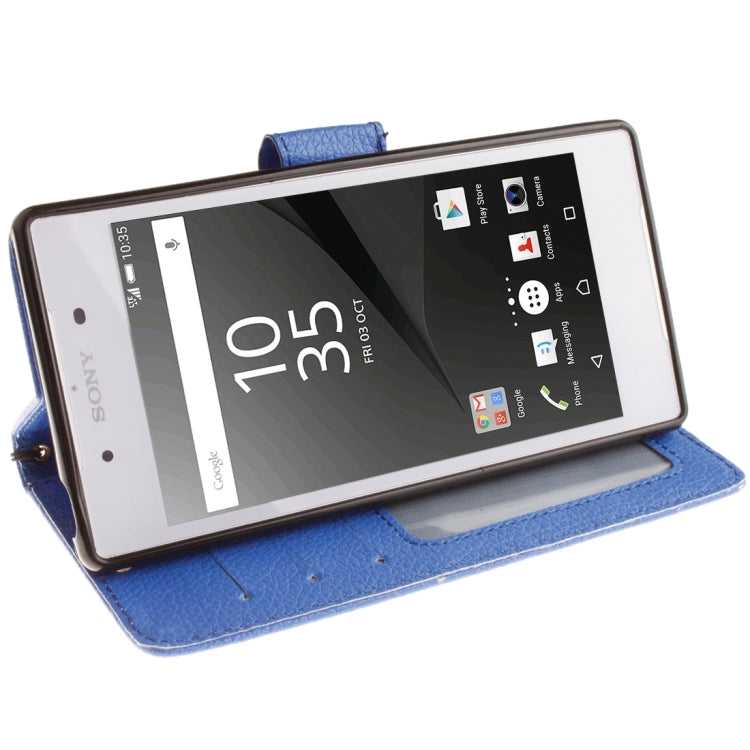 For  Sony Xperia Z5 Litchi Texture Horizontal Flip PU Leather Case with Holder & Card Slots & Wallet & Photo Frame & Lanyard