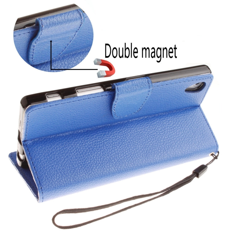 For  Sony Xperia Z5 Litchi Texture Horizontal Flip PU Leather Case with Holder & Card Slots & Wallet & Photo Frame & Lanyard