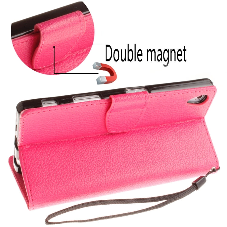 For  Sony Xperia Z5 Litchi Texture Horizontal Flip PU Leather Case with Holder & Card Slots & Wallet & Photo Frame & Lanyard