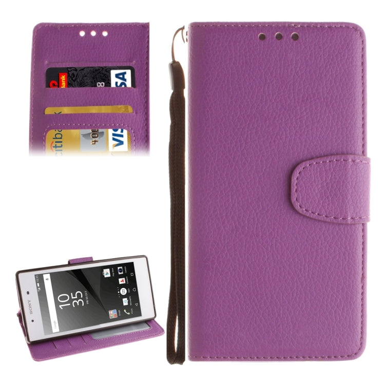 For  Sony Xperia Z5 Litchi Texture Horizontal Flip PU Leather Case with Holder & Card Slots & Wallet & Photo Frame & Lanyard