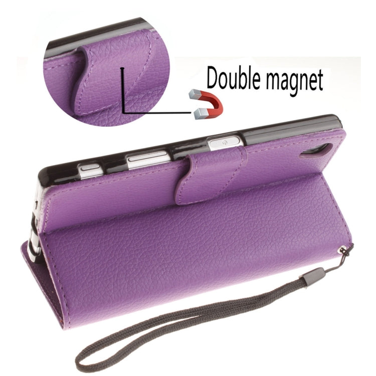 For  Sony Xperia Z5 Litchi Texture Horizontal Flip PU Leather Case with Holder & Card Slots & Wallet & Photo Frame & Lanyard