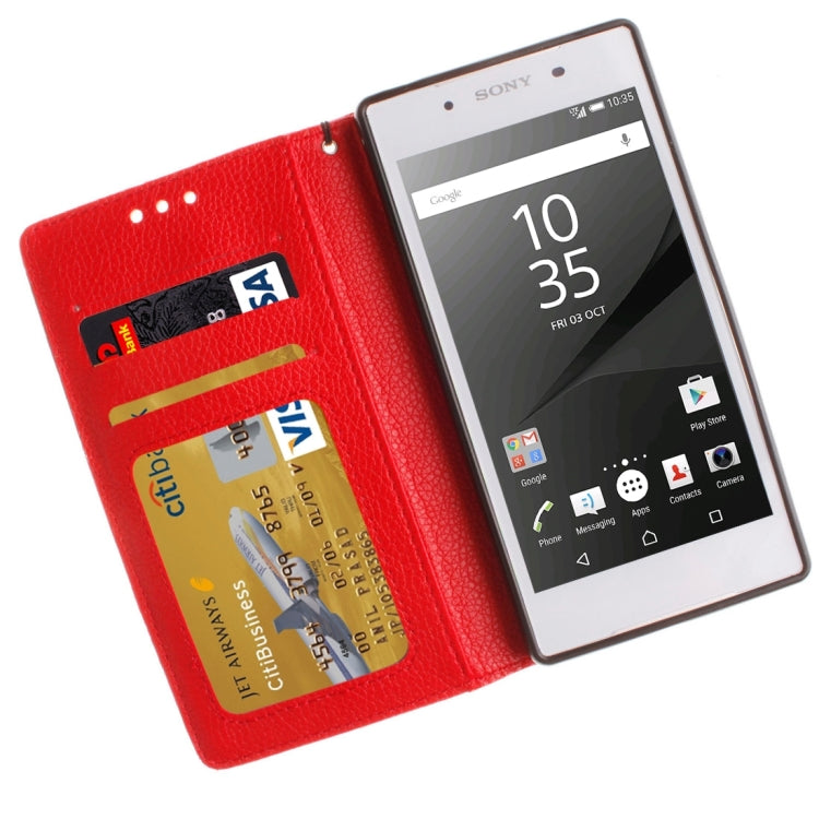 For  Sony Xperia Z5 Litchi Texture Horizontal Flip PU Leather Case with Holder & Card Slots & Wallet & Photo Frame & Lanyard