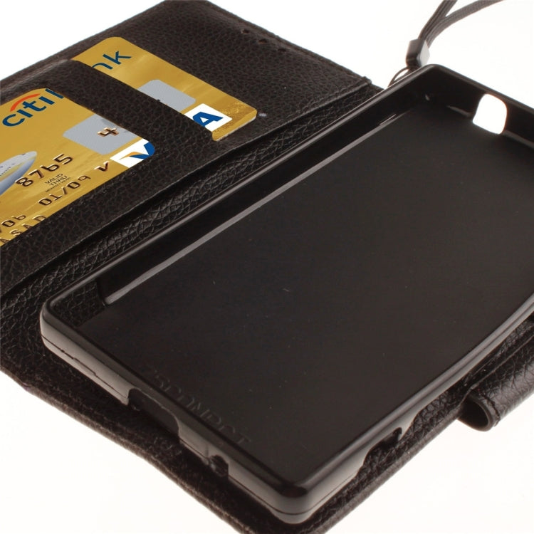 For Sony Xperia Z5 Compact / Z5 mini Litchi Texture Horizontal Flip PU Leather Case with Holder & Card Slots & Wallet & Photo Frame & Lanyard