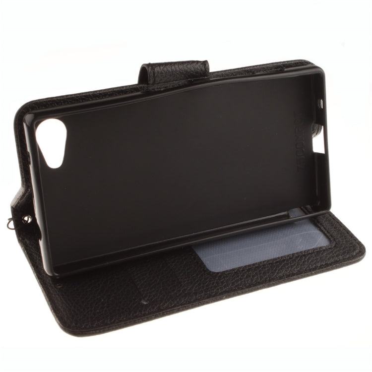 For Sony Xperia Z5 Compact / Z5 mini Litchi Texture Horizontal Flip PU Leather Case with Holder & Card Slots & Wallet & Photo Frame & Lanyard